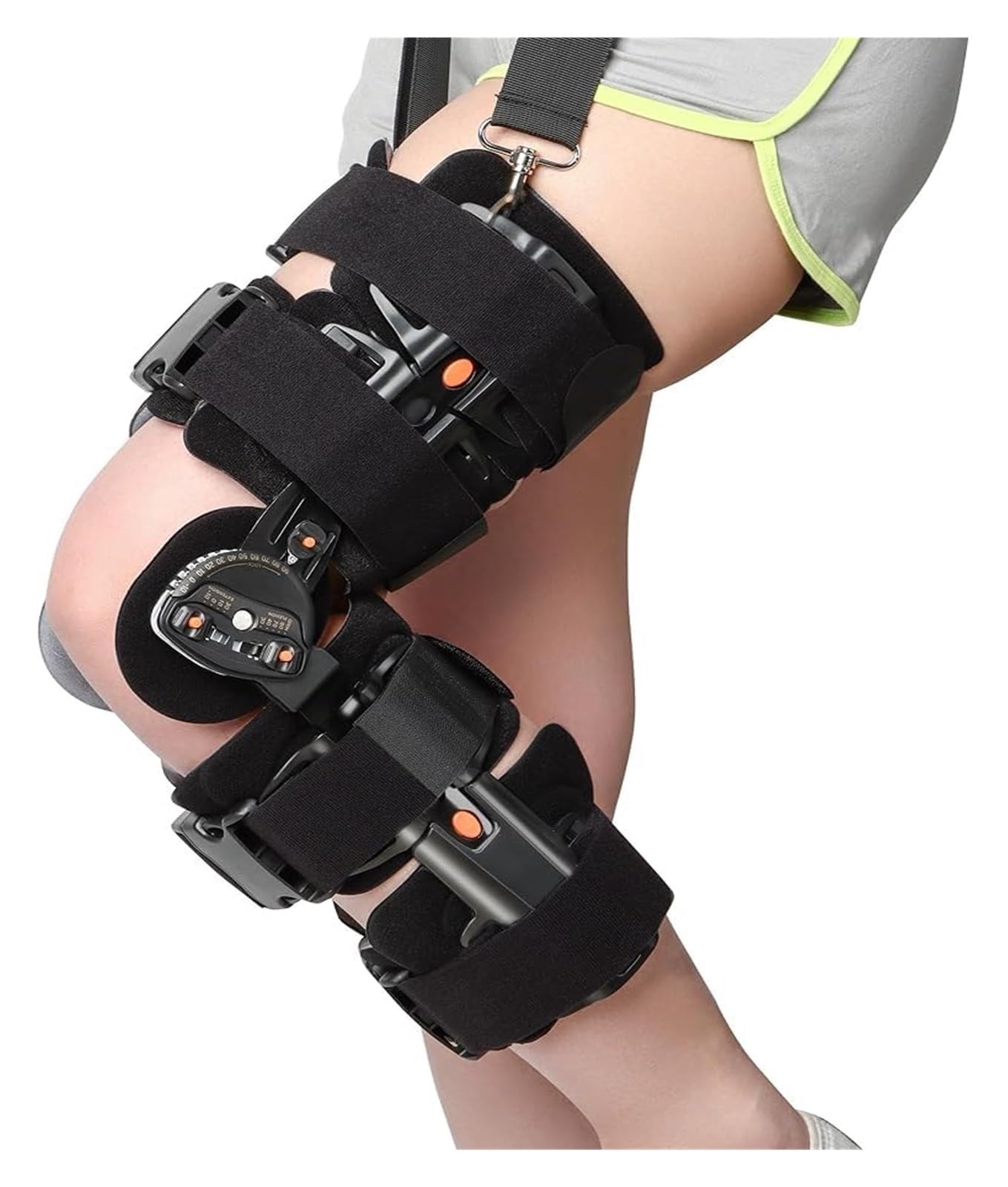 Ginocchiera Ortopedica Articolata con Blocco Angolazione Regolabile (-10°-120°) - Tutore Ginocchio per Lesioni LCA/LCP/Menisco, Artrosi e Post-Operatorio - Stabilizzatore Sportivo Unisex