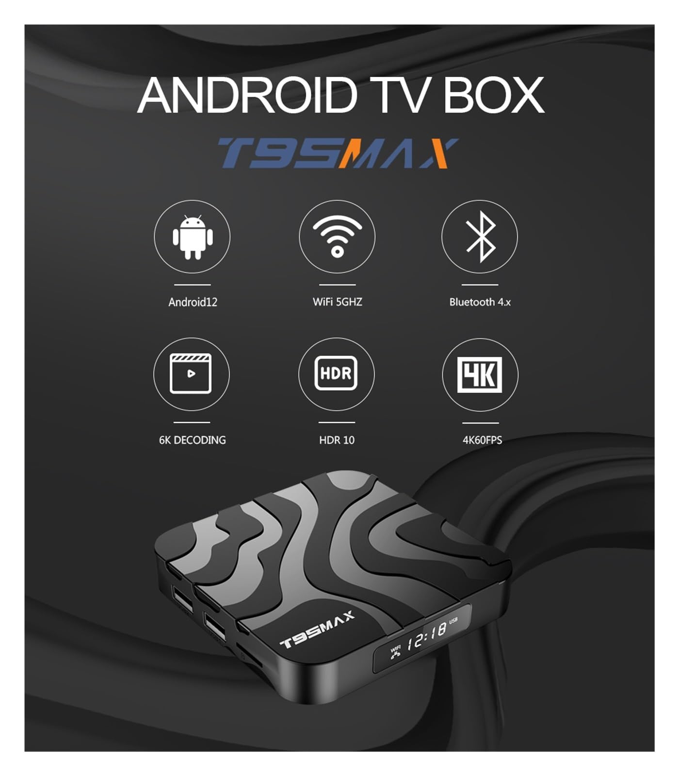 1 boîtier TV Intelligent T95 Max H618 12.