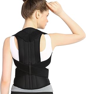 ZJchao Back Posture Corrector, Adjustable Back Support Posture Corrector Brace Posture Belt for Men Women Back Shoulder Support Belt (XL)