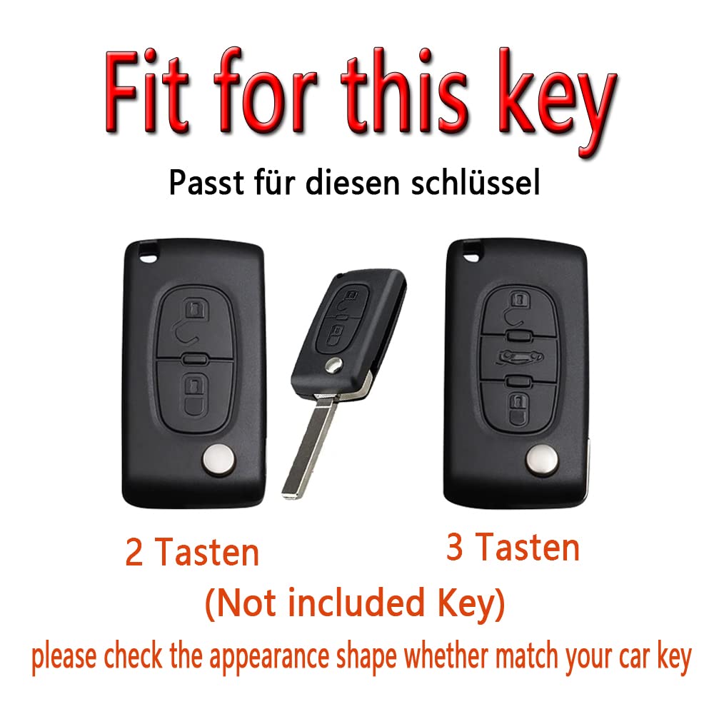Coque De Clé De Voiture Pliable À 2 Boutons Pour Peugeot 206 407 307