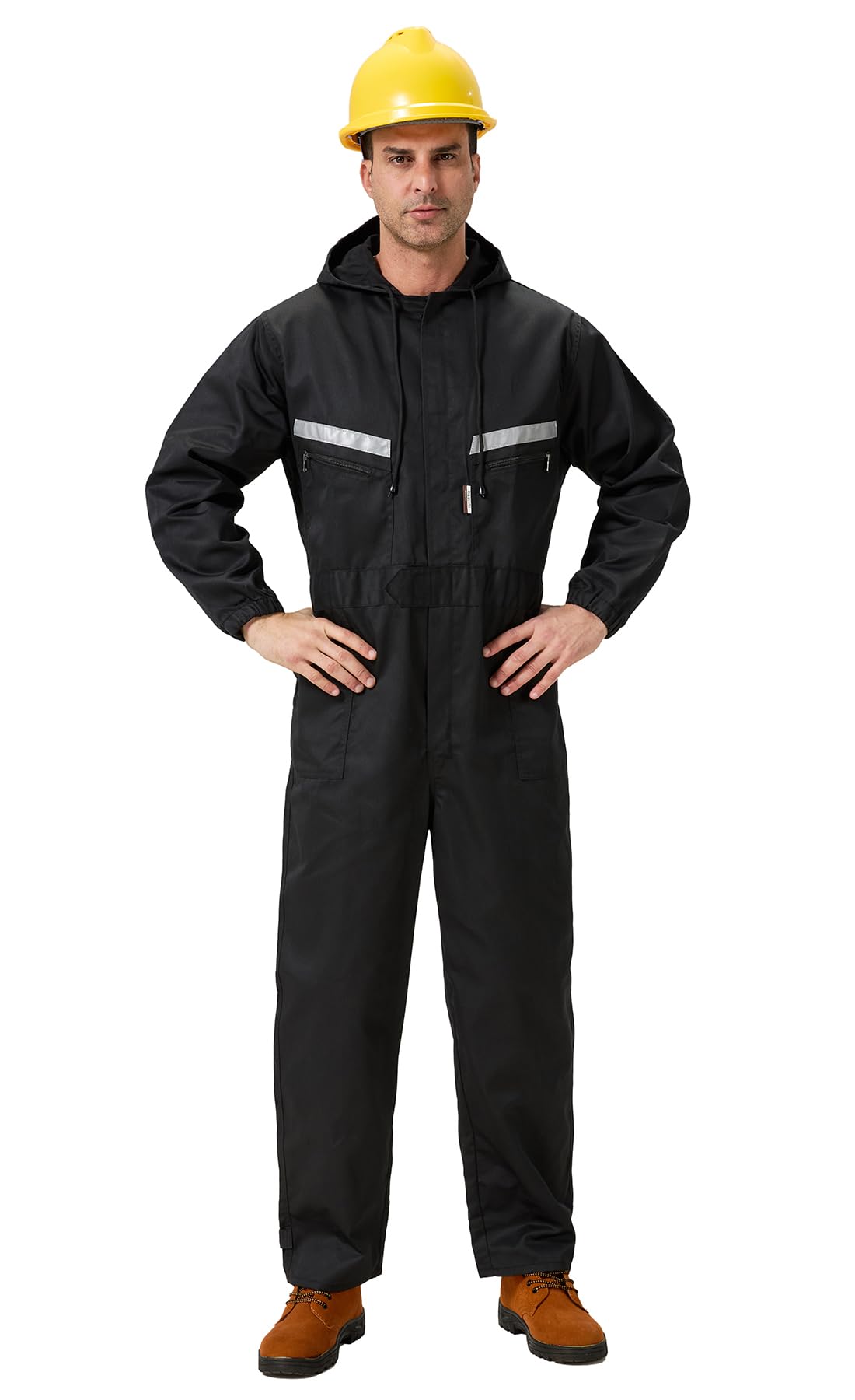 Mono de Trabajo para Hombre Reflectantes Traje de Trabajo Mecánico Industria Overoles con Capucha