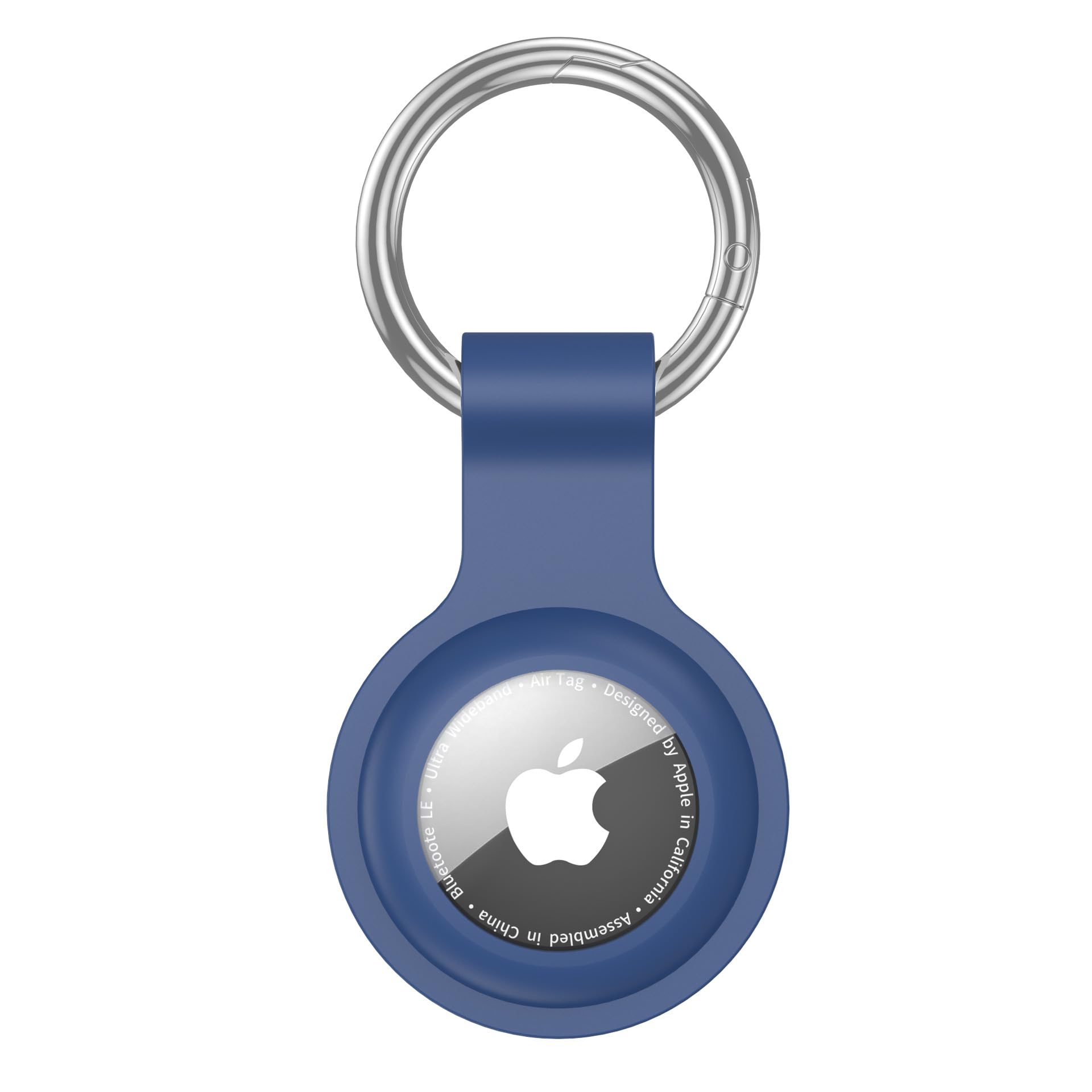 Funda para Airtag, Funda de Silicona Ultraligera para Air Tags con Anillo de Llavero antipérdida, Accesorio Azul Oscuro