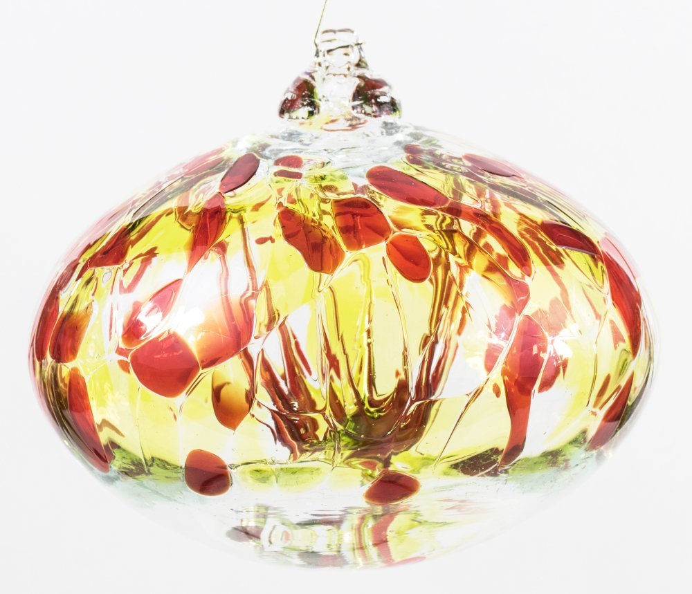 Milford Collection Large Glass Tree of Life Globe - Peridot - Hanging Ornament - Recycled Glass - Friendship