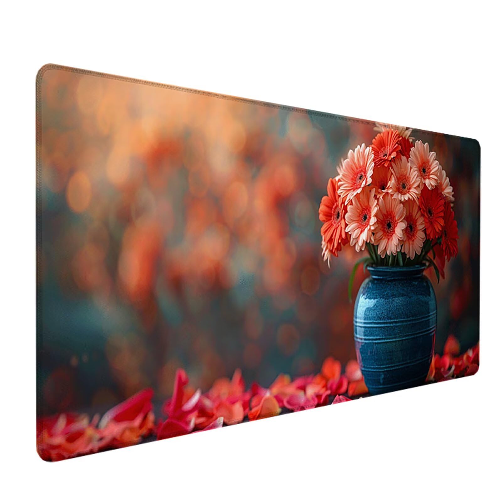 Florero Alfombrilla Ratón Gaming XXL 1500 x 800 mm, Alfombrilla Gaming Rosa Mousepad con Base de Goma Antideslizante Impermeable Desk Mat para Teclado y Raton Accesorios Gaming, Regalos de Hombre K-0