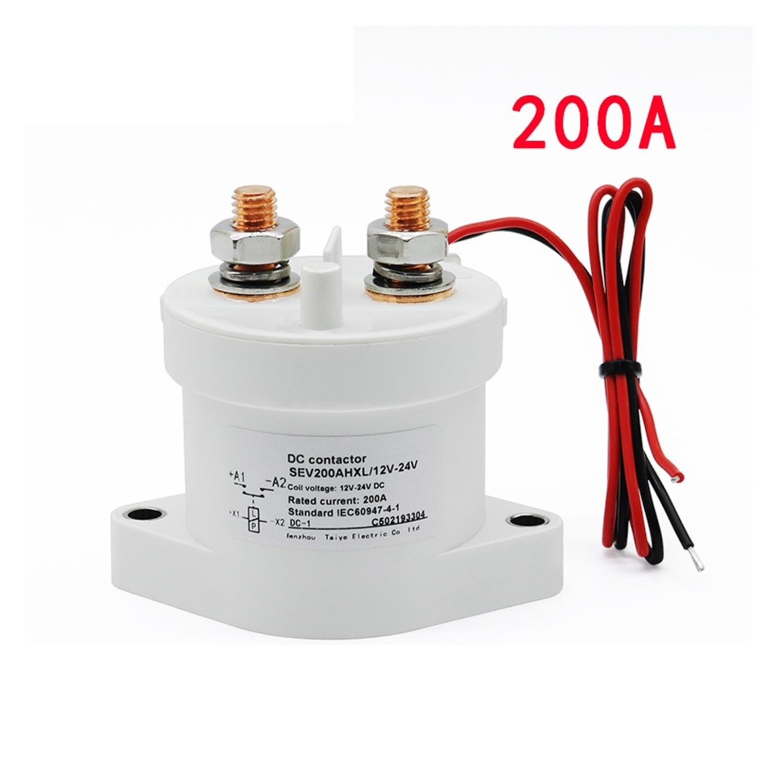 1pc 200A DC Relay Contactor High Power Automotive Relays SEV200AH Vehicle Contactor 12-24V 1NC