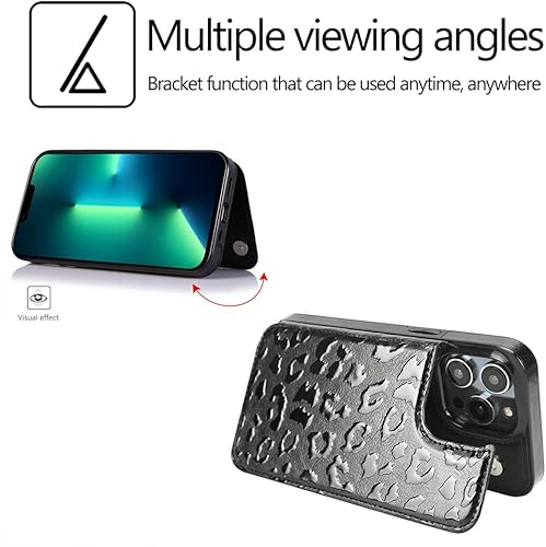 Miniatura 5 de uCOLOR Funda compatible con iPhone 13 Pro Max de 6.7 pulgadas con ranura para tarjetero, función atril, doble cierre magnético y diseño de bloqueo