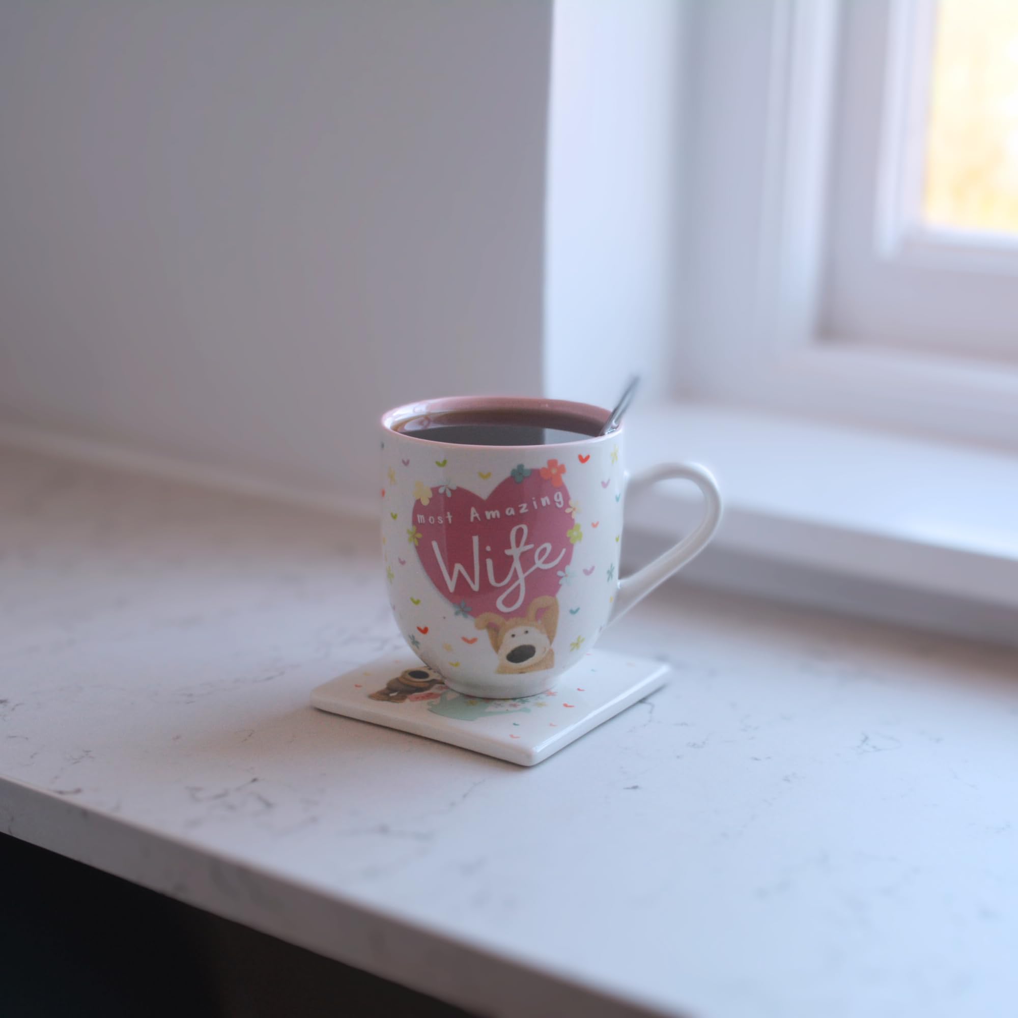 Boofle Amazing Wife Love Blooms Fur-Ever Mug Gift Idea, Multicolour, 12cm x 9cm or 4.7" x 3.5" - Image 2