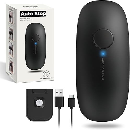 Canslab Ultrablade PRO - Abrelatas de parada automática, abrelatas eléctrico recargable para cocina para personas mayores con artritis, abridor de