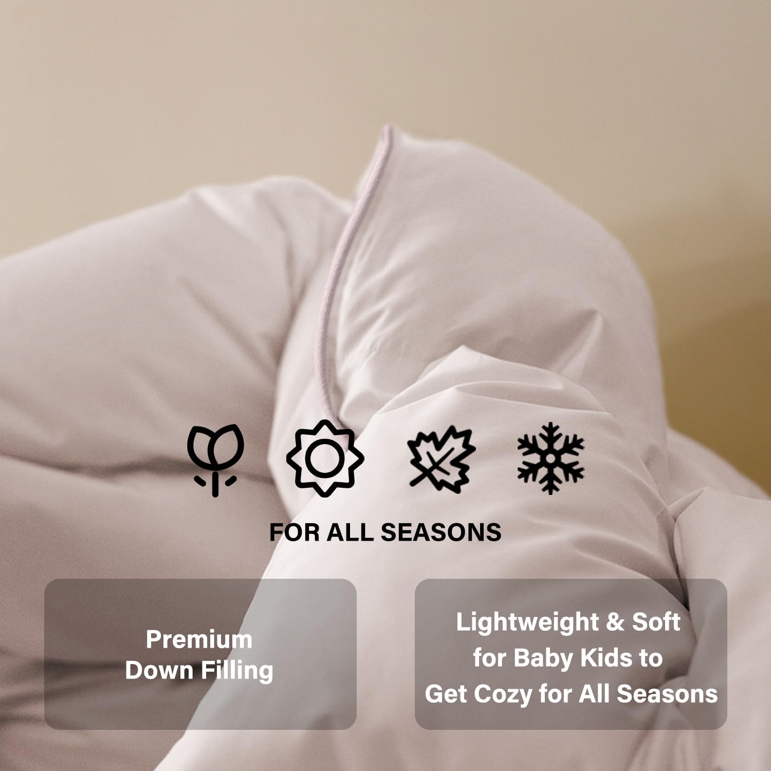 zzlamb Toddler Comforter Baby Down Blanket, Lightweight & Breathable Small Crib Quilt All Season Duvet Insert, Soft Brushed Noiseless Shell Down Proof Machine Washable, Cherry Pink 41x48in - Image 4