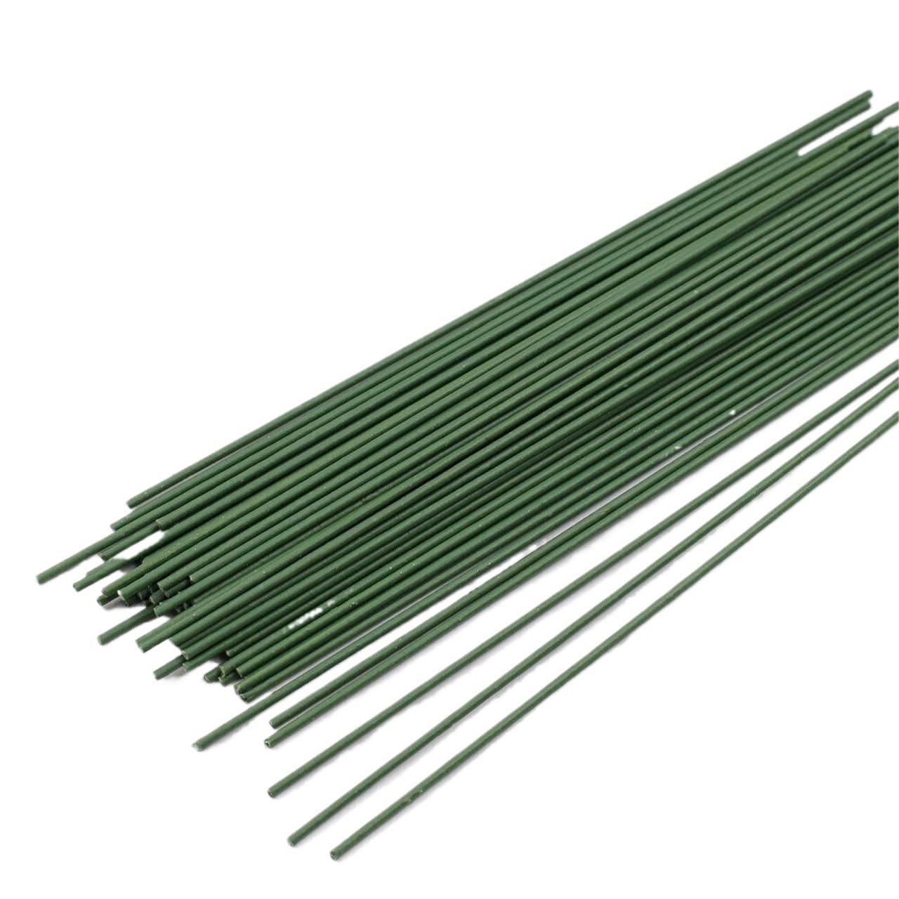 HUWOYG 150 Pcs 40cm Artificial Dark Green Flower Stem DIY Floral Material Handmade Wire Accessoies For Wedding Home Decoration For DIY