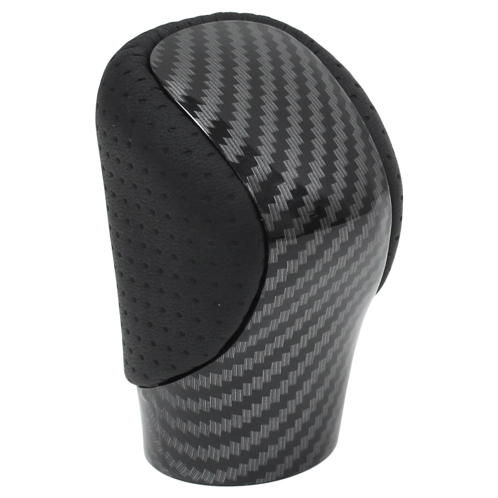 MOTOKU Punched Black Leather Carbon Fiber Pattern Gear Shift Knob Shifter for Lexus is NX RC F RC350 GS200t RC200t ES300h ES350 GS450h GS350 RC300 IS300 GS300 NX300 RX350L RX450hL GX460 2014-2022