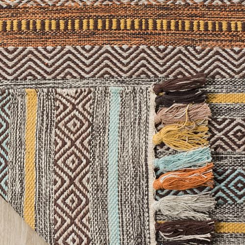 Tapete decorativo Safavieh 3' x 5' Turquesa y Marrón miniatura 4
