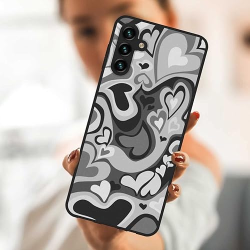 Miniatura 10 de Funda de teléfono para Samsung Galaxy A13 5GA04s, preciosa funda de teléfono con diseño de corazón de amor irregular azul negro Lovecore estético