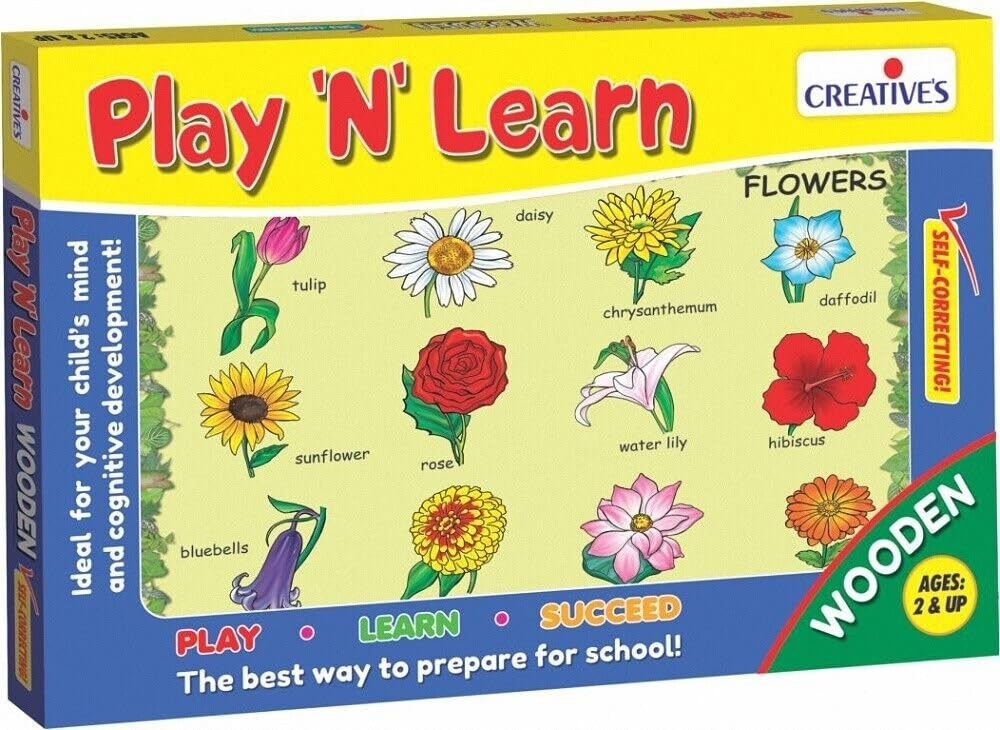 Creative Educational 0336 "Play N Learn Wooden Flowers Game