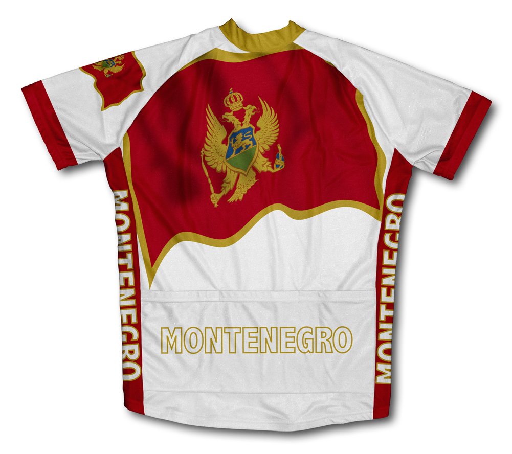 ScudoPro Montenegro Flag Short Sleeve Cycling Jersey for Men - Size 4XL