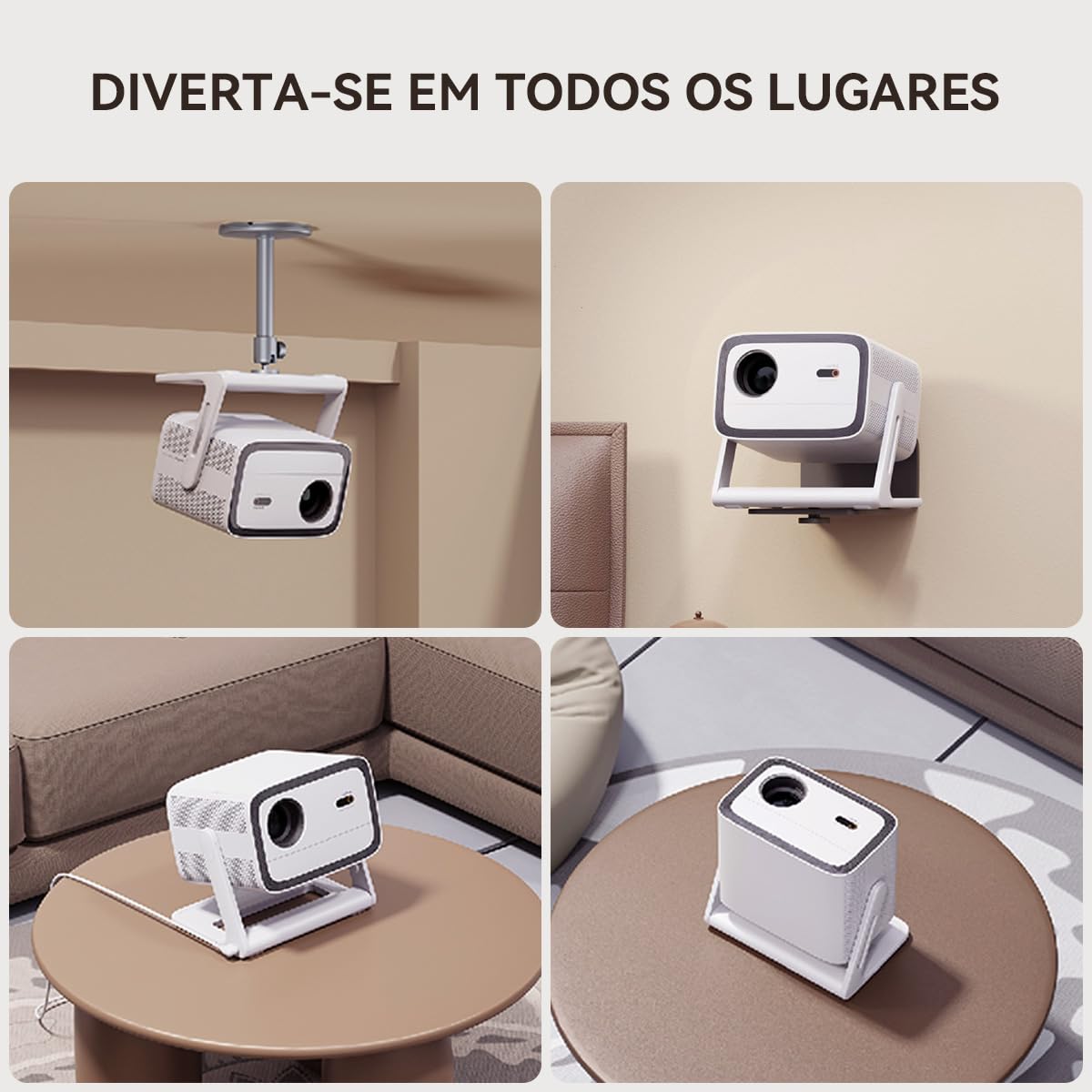 Wanbo Vali 1 Projetor Inteligente com WiFi e Bluetooth, Projetor