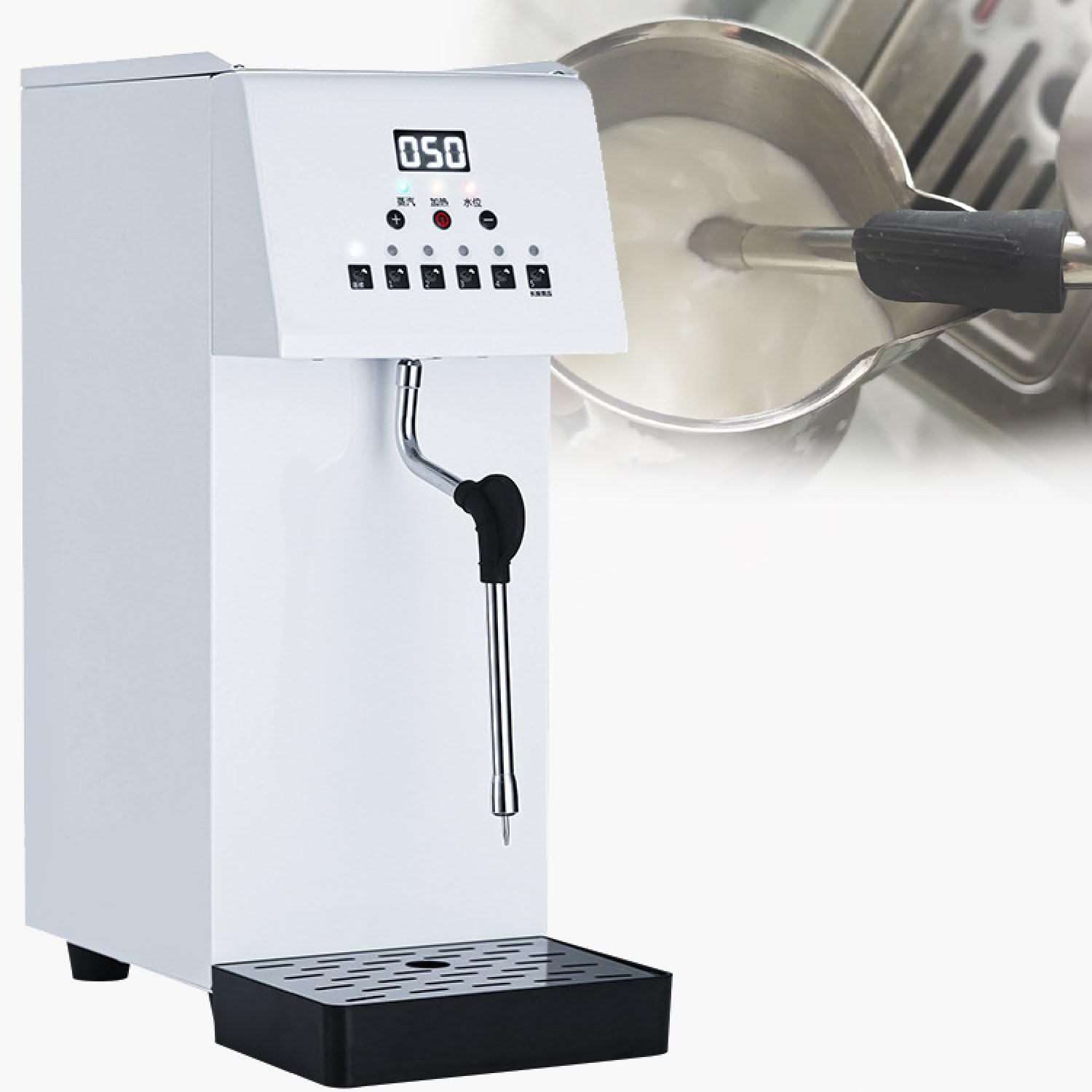 Montalatte commerciale, 6 l, montalatte a vapore caldo e freddo, con display a LED, pressione 1,0-2,0 bar, per bar e hotel