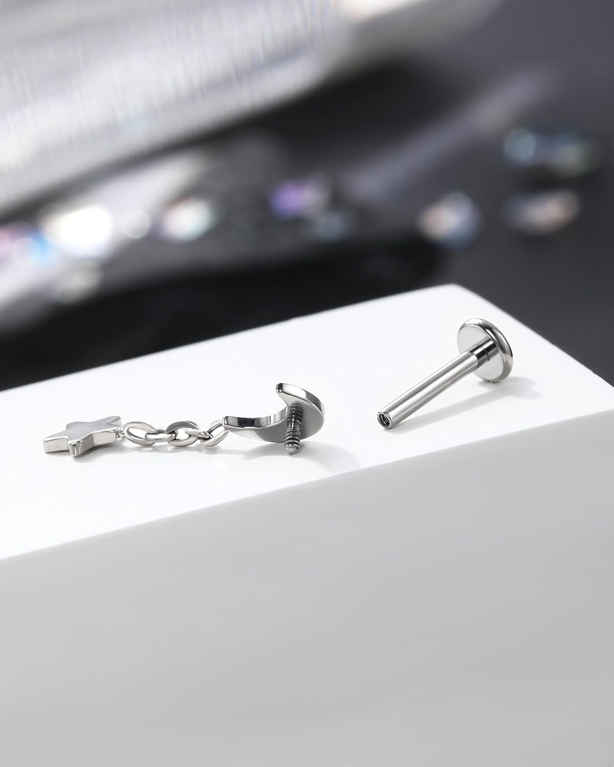 Hidden Helix Earrings G23 Solid Titanium Cartilage Earrings Stud 16G Internally Threaded Helix Tragus Piercing Jewelry Jewelry Dangle - Image 6