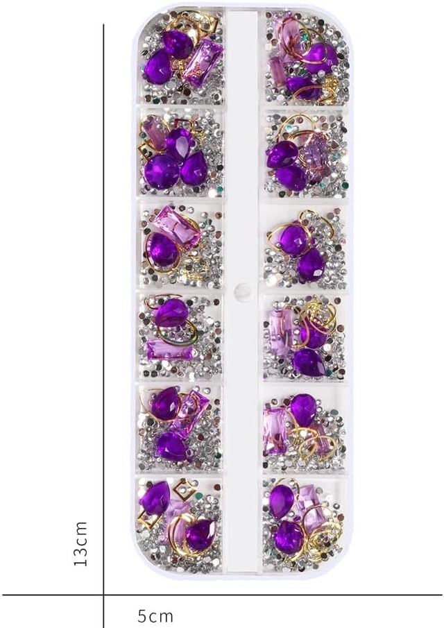 Nail Studs Beads 3D Decor Crystals Jewel Decoration Decal Gold Charms Rivets Glitter Jewels Tools Metal Accessories Rhinestones - (Color: As Shown)