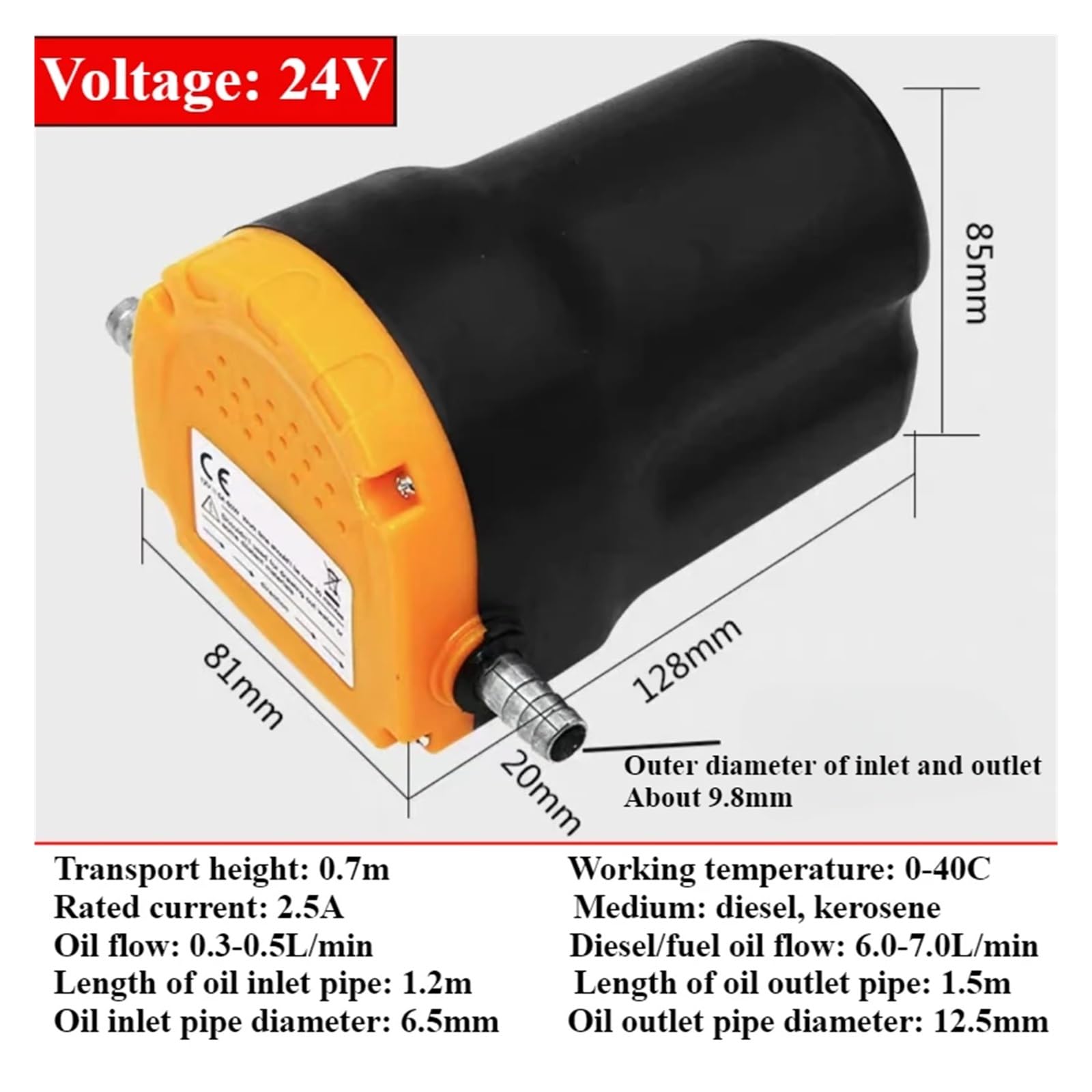 Pompa do wymiany oleju, Pompa Paliwa, Elektryczny Transfer Oleju Do Łodzi Samochodowej, Ssanie Oleju/ropy 12 V/60 W, Wymiana Silnika + Rura dla łodzi Rv Truck(DC24)