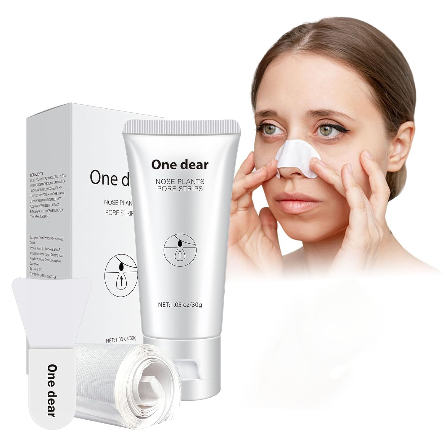 Blackhead Remover Mask, 30ML Purifying Peel Off Mask Black head Remover Face Mask for Nose, Deep Cleansing Blackheads, Dirts, Pores, 1 Bottle (1.05 fl. oz) and a Brush Set