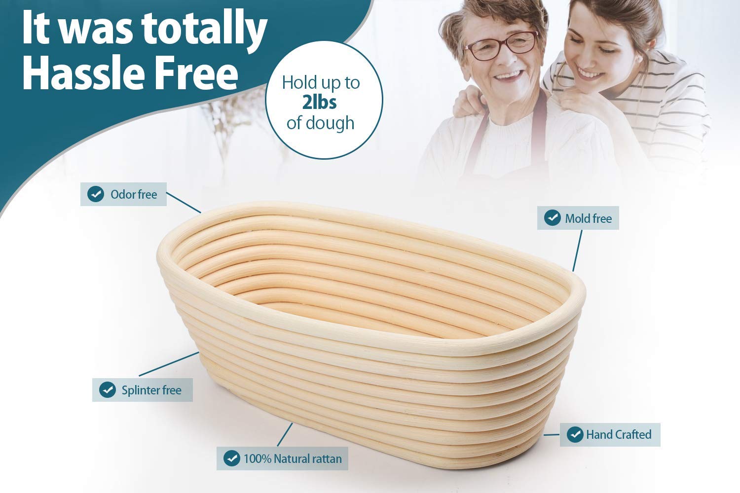 Bread Proofing Baskets Set, Sourdough Bread, Oval Rattan
