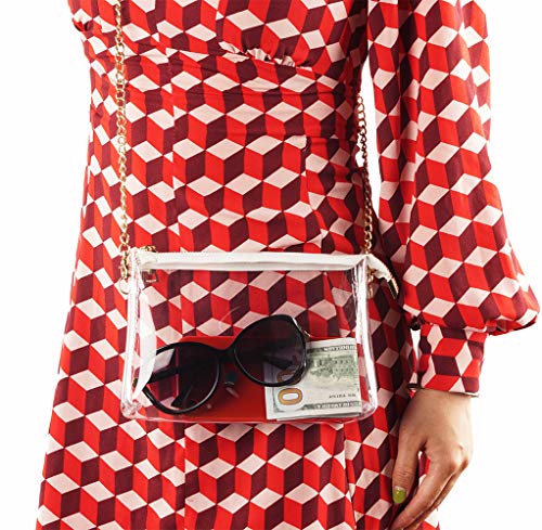 Y&R Direct 3 In 1 Clear Crossbody Bag With Zipper Closure Clear Purse For Women Stadium Approved Concert Prom Party Present #TOP2