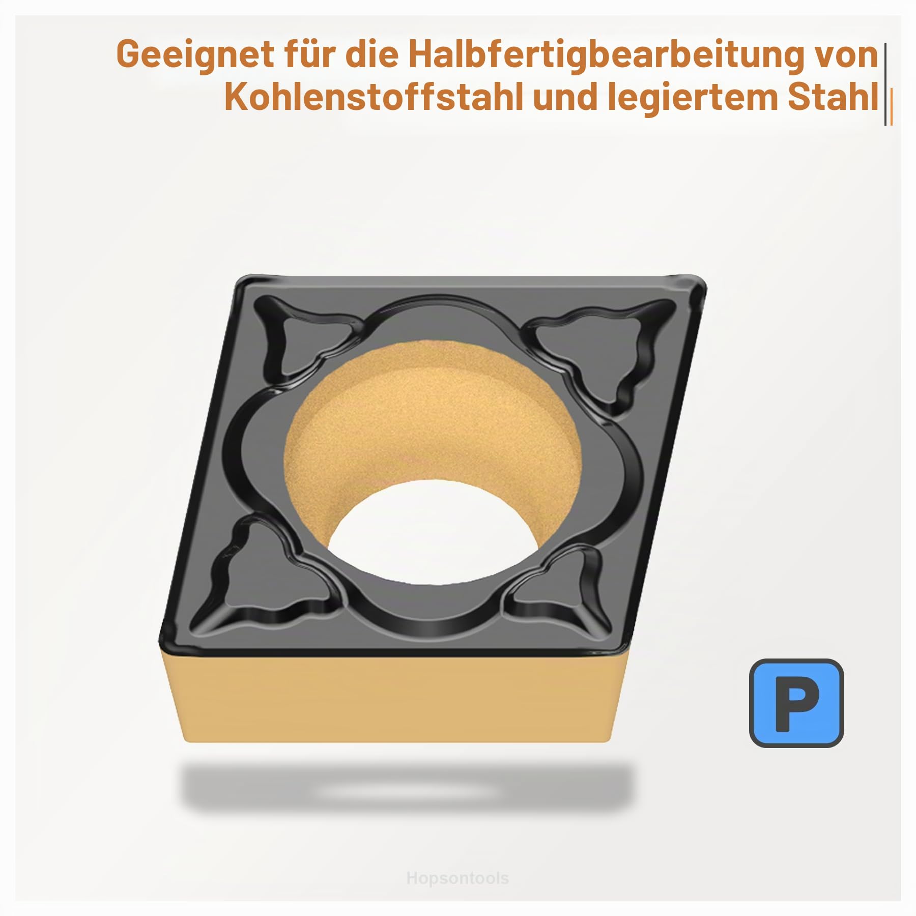 Dreh-Wendeschneidplatte Ccmt 060204 für universelle Stahlbearbeitung - TiN Beschichtung, 10 Stück
