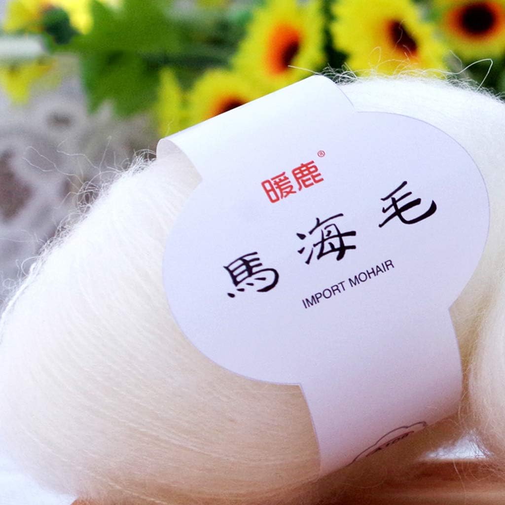 Hacloser 25g/Skein Soft Mohair Yarn for Knitting, Cashmere Wool Yarn DIY Shawl Scarf Crochet Thread Supplies (01#)
