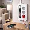 3500W Akım Korumalı Çoklu Priz - 3 Priz Girişi, 2 Type-C + 4 USB Port, PD 18W Hızlı Şarj, Açma/Kapama Anahtarı, 2 Metre Kablolu Uzatma Prizi