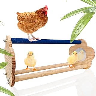 Chicken Perch Toys,Natural Chicken Wood Stand, Chick Jungle Gym Perch Stand,Chick Stand RoostingTrainning Perch Toy,Chicken Coop Accessories Toys for Birds Hens Parrots Chicks (D)