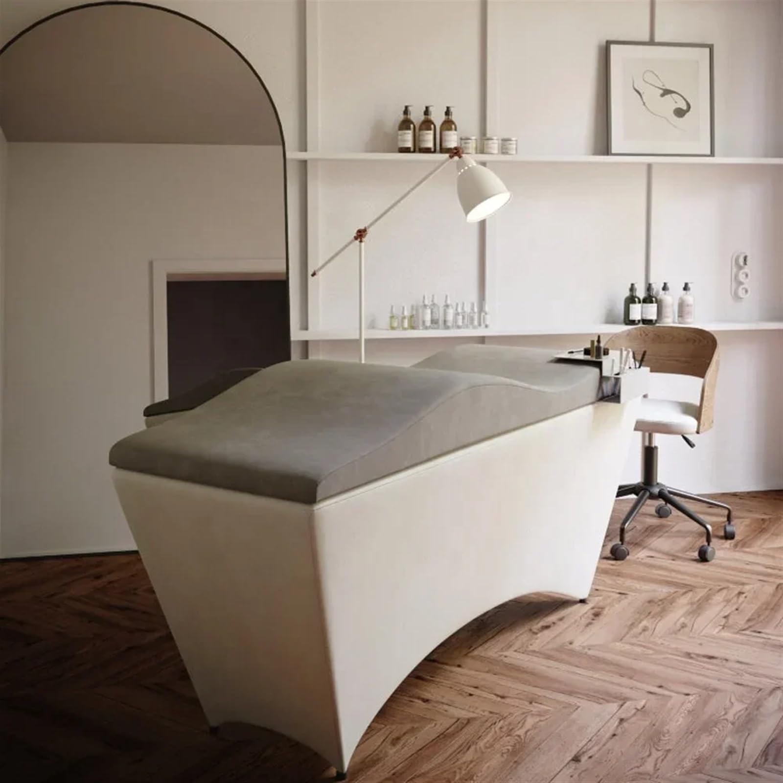 Surmatelas pour Lit à Cils Matelas en Mousse incurvé avec Housses en Velours Surmatelas en Mousse for Salon Extension de Table de Massage