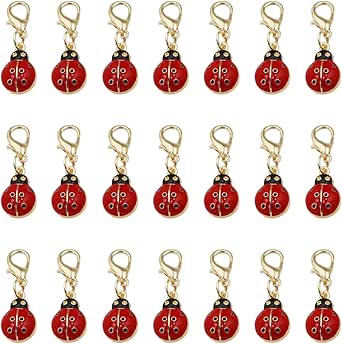LOTIKOU 30 Pcs Mini Ladybug Keychain, Cute Ladybug Key Ring, Animal ...