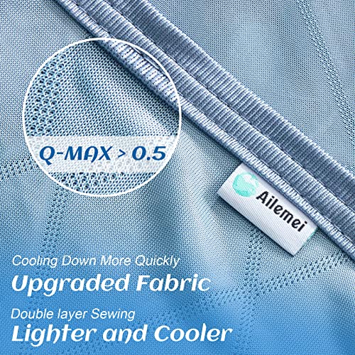 Image of 【Upgraded Fabric】Ailemei Cooling Throw Blanket for Hot Sleepers, Q-Max >0.5 Jade Fiber, Lightweight Breathable Summer Blanket, Throw Blankets for Couch, Transfer Heat Hot Flashes Night Sweats, 50 inchx70 inch
