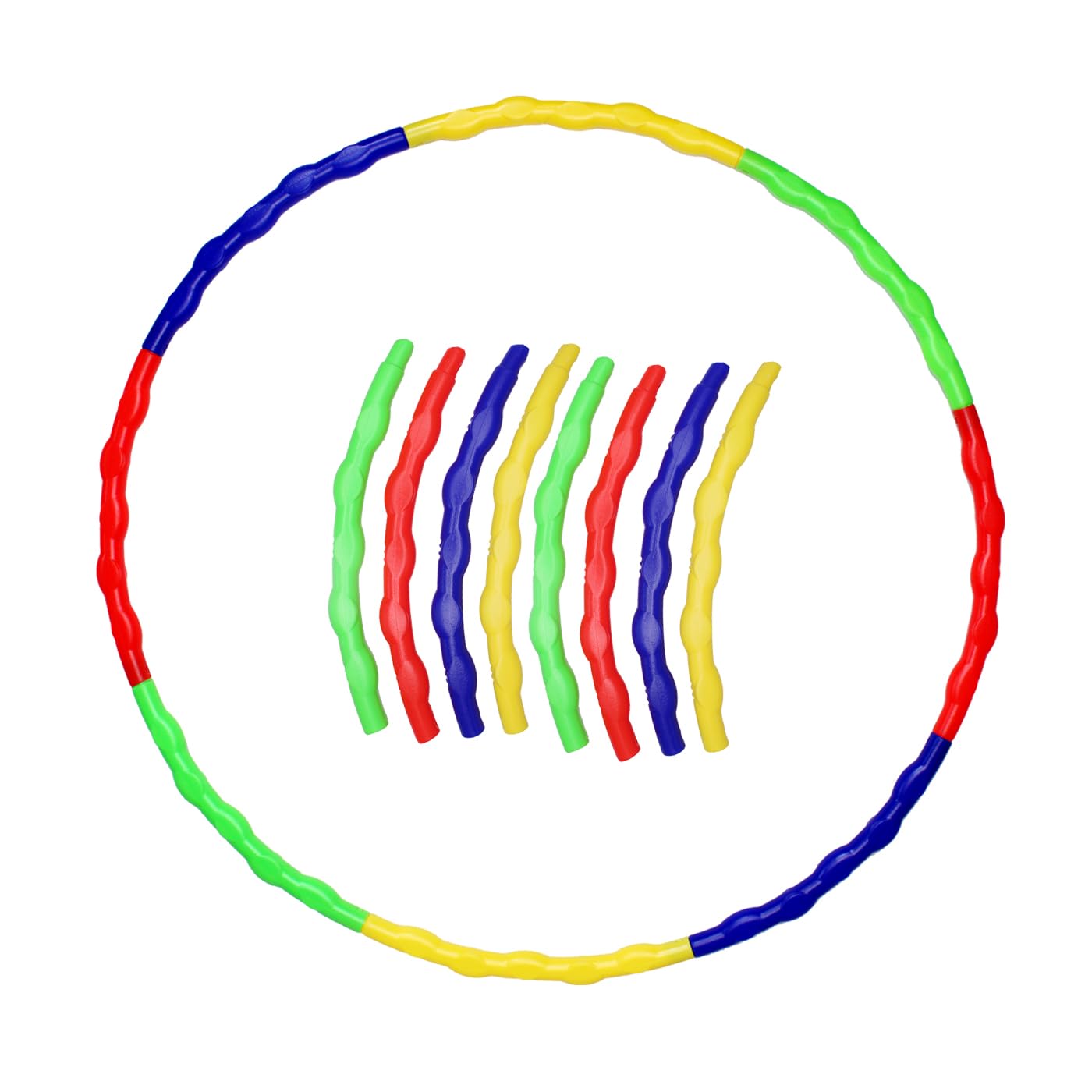 Confidence Hula Hoop Ring for Kids, Size Adjustable with 8 Inter- Lockable Pieces Easy to Assemble Exercise Ring for Kids and Adults Multicolor-image-48