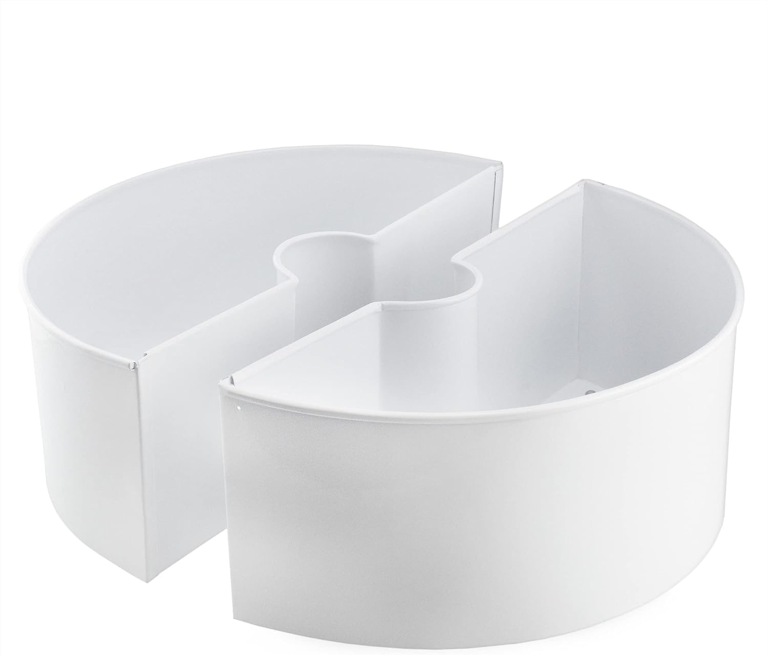 AuldHome Umbrella Planter for Patio Table with Umbrella Hole (White), Enamelware Half-Circle Planter Pots