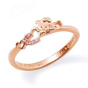 希少‼️カメオキティ ケース入りラインストーンリング＆ネックレスセット 箱あり 希少‼️カメオキティ ケース入りラインストーンリング