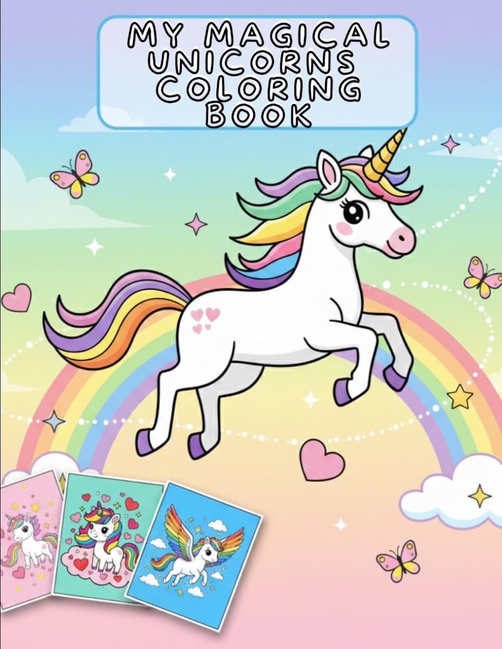 My Magical Unicorns Coloring Book: A Fun & Creative Unicorn Coloring Book for Girls and Boys Ages 4-8: Cute Fantasy Animals, Line Art for Relaxation, With Bonus Activities & Full-Page Designs