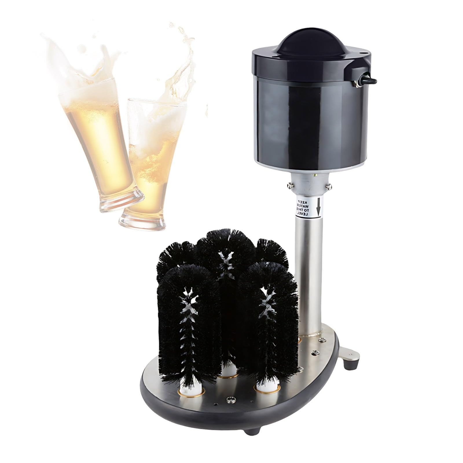 Lavavasos Comercial Eléctrico Para Fregadero, Máquina Lavadora Multicepillo Para Vasos De Vino, Cerveza, Tazas De Café Y Copas Para Bar Y Restaurante