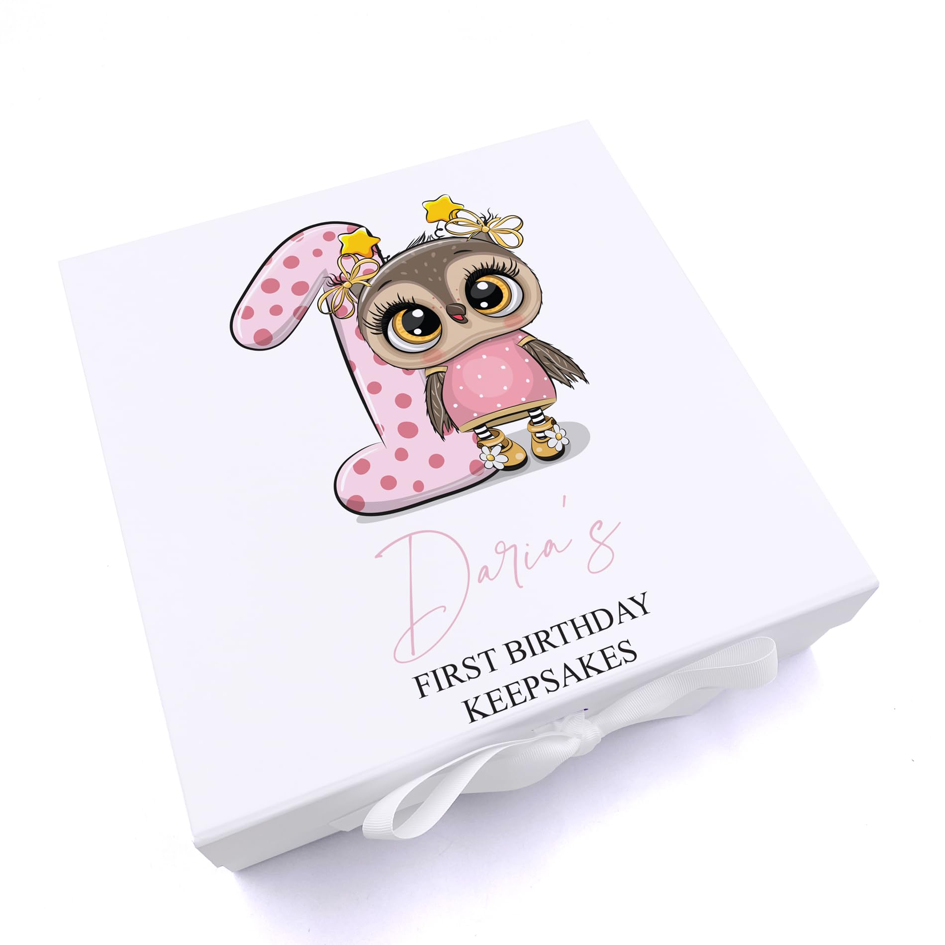 ukgiftstoreonline Personalised Baby Girl First Birthday Keepsake Memory Box Gift