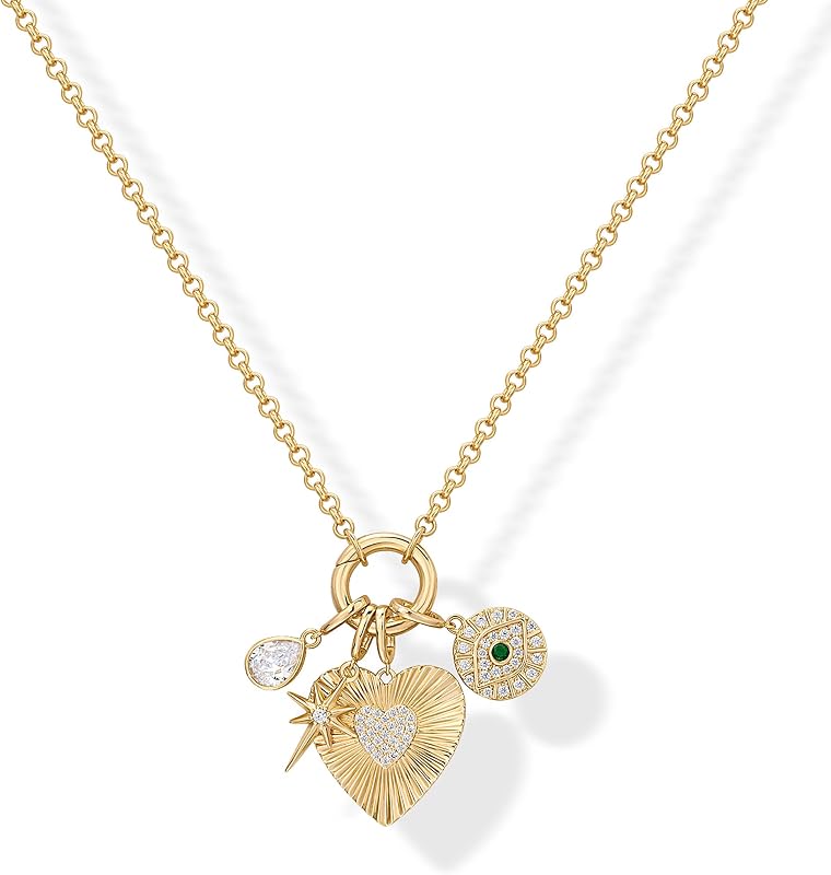 Collar con colgante de palanca chapado en oro de 14 quilates para mujer