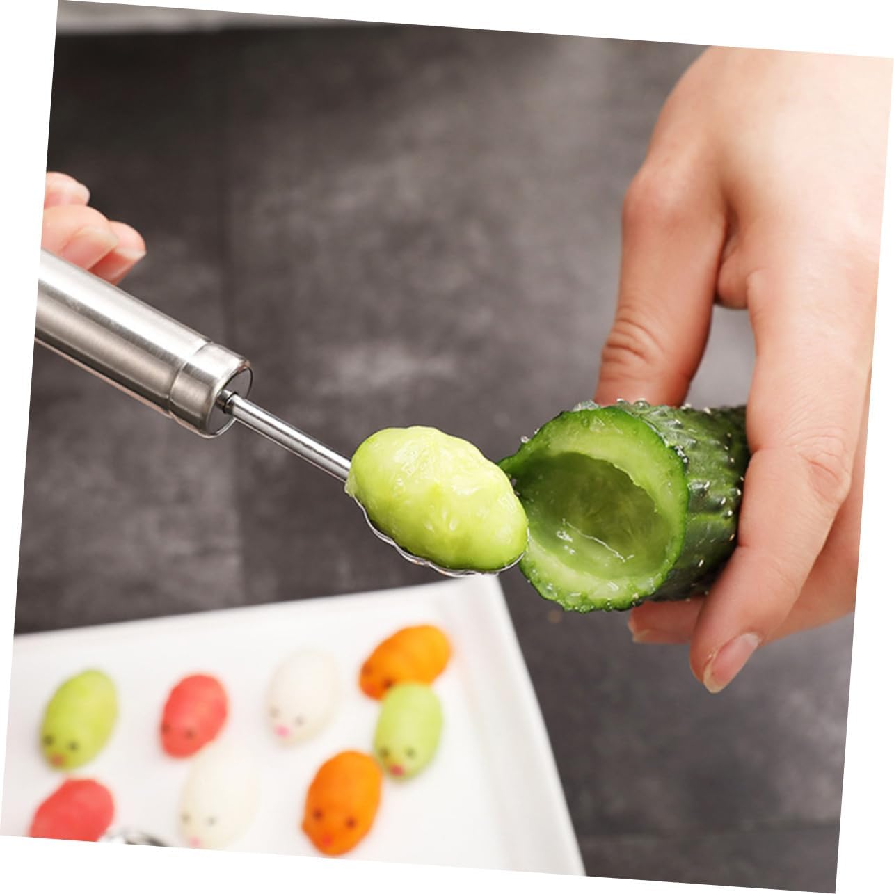 4pcs Stainless Steel Fruit Baller Scoops Melon Baller Spoon Melon Fruit Tools Comfortable to Hold Handle