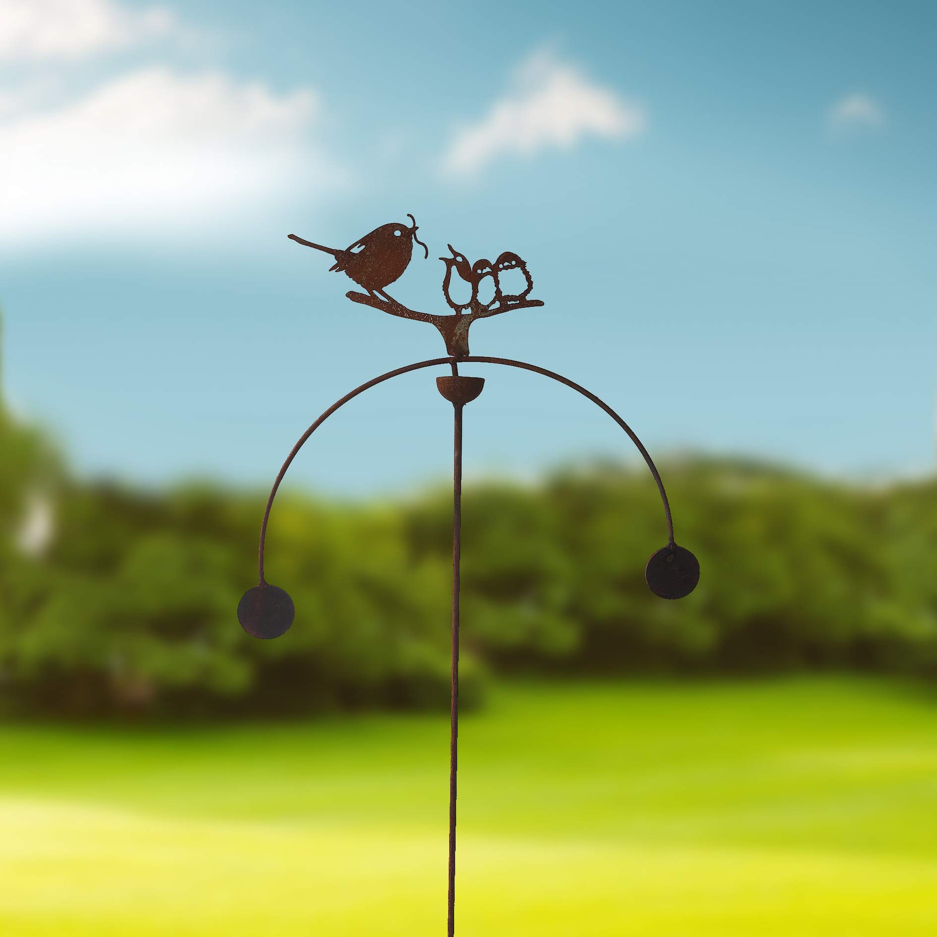 GAP GARDEN PRODUCTS - Birds Feeding Metal Double Wind Rocker/Spinner (Supplied bare metal)