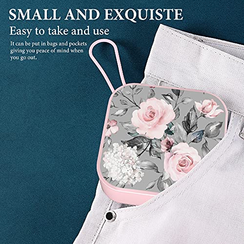 Hennaja Orthodontic Retainer Case,Perfect Denture Case,Mouth Guard Case,Aligner Case, Pill Case For Household|Office|Travel(1-Grey Rose) #TOP4