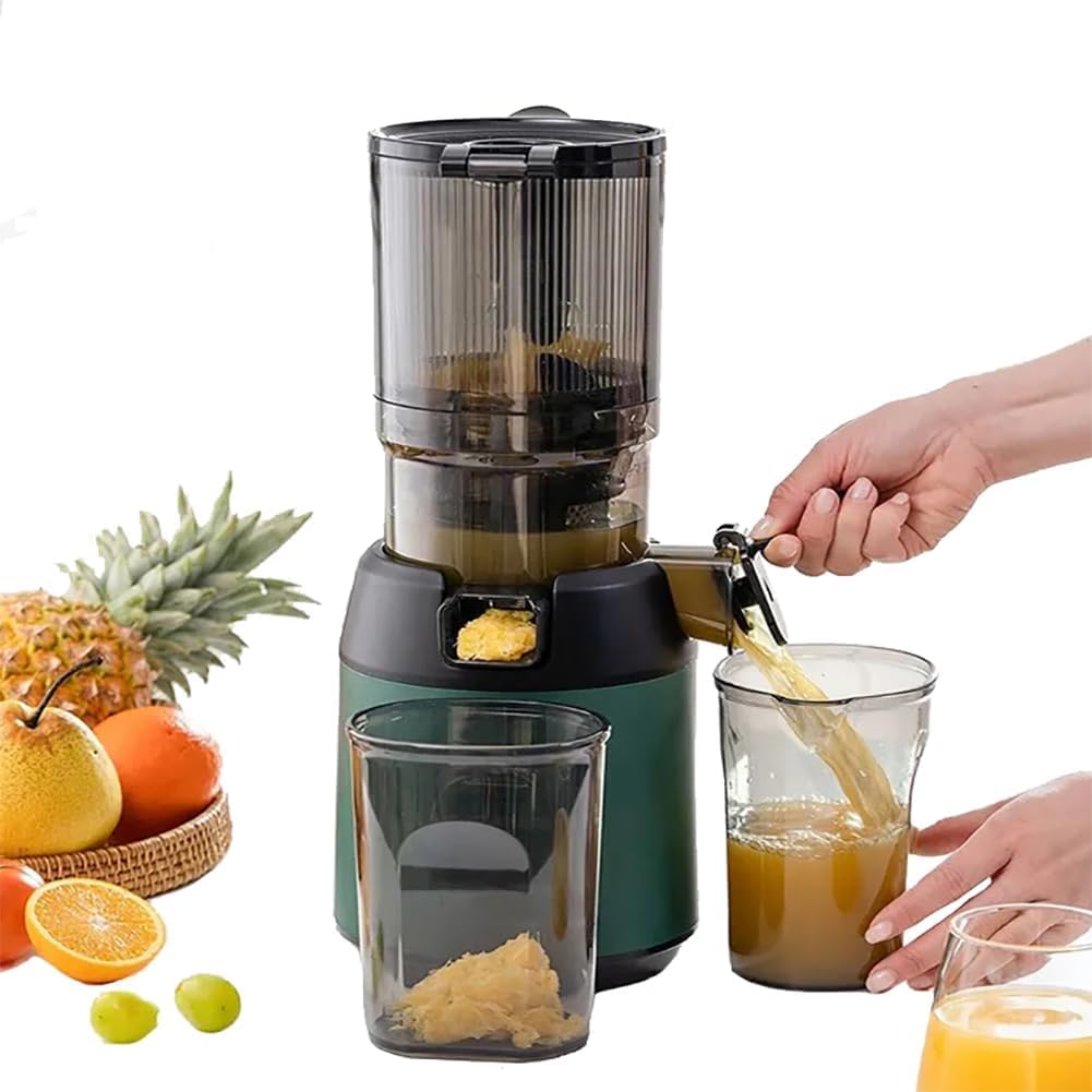 Sokowirówka wolnoobrotowa 300 W, wyciskarka do żucia na zimno z rynną do karmienia 13 cm, przenośna sokowirówka do owoców i warzyw do ekstrakcji soku i separacji wytłoków