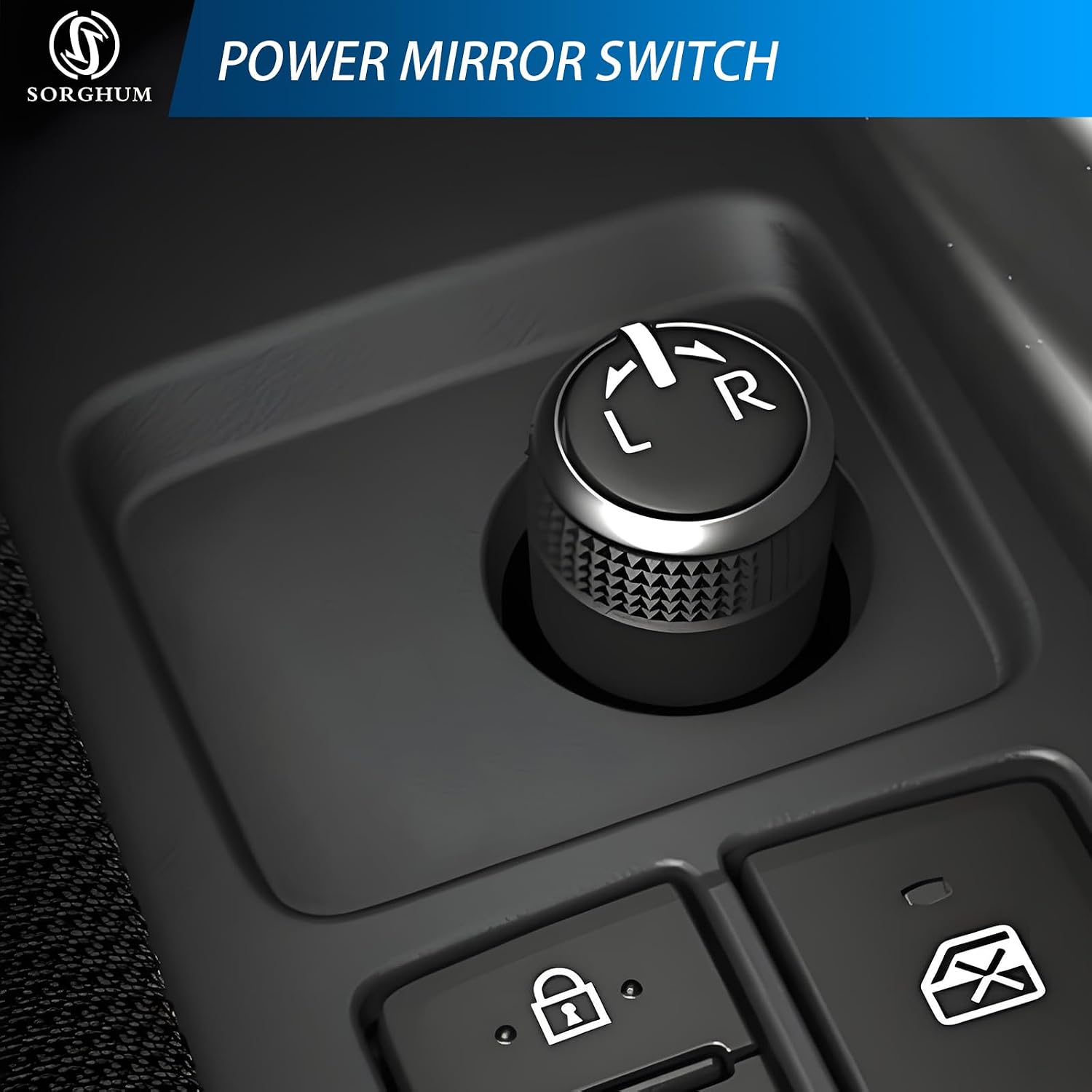 Sorghum Power Mirror Switch - Power Mirror Control Switch Button Compatible with Toyota Hilux Revo 2016-2020 Pruis Camry C-HR 9 Pins Replace# 183744 8487247030 84872-0K020