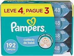 Lenços Umedecidos Pampers Cuidado de Bebê 192 Unidades