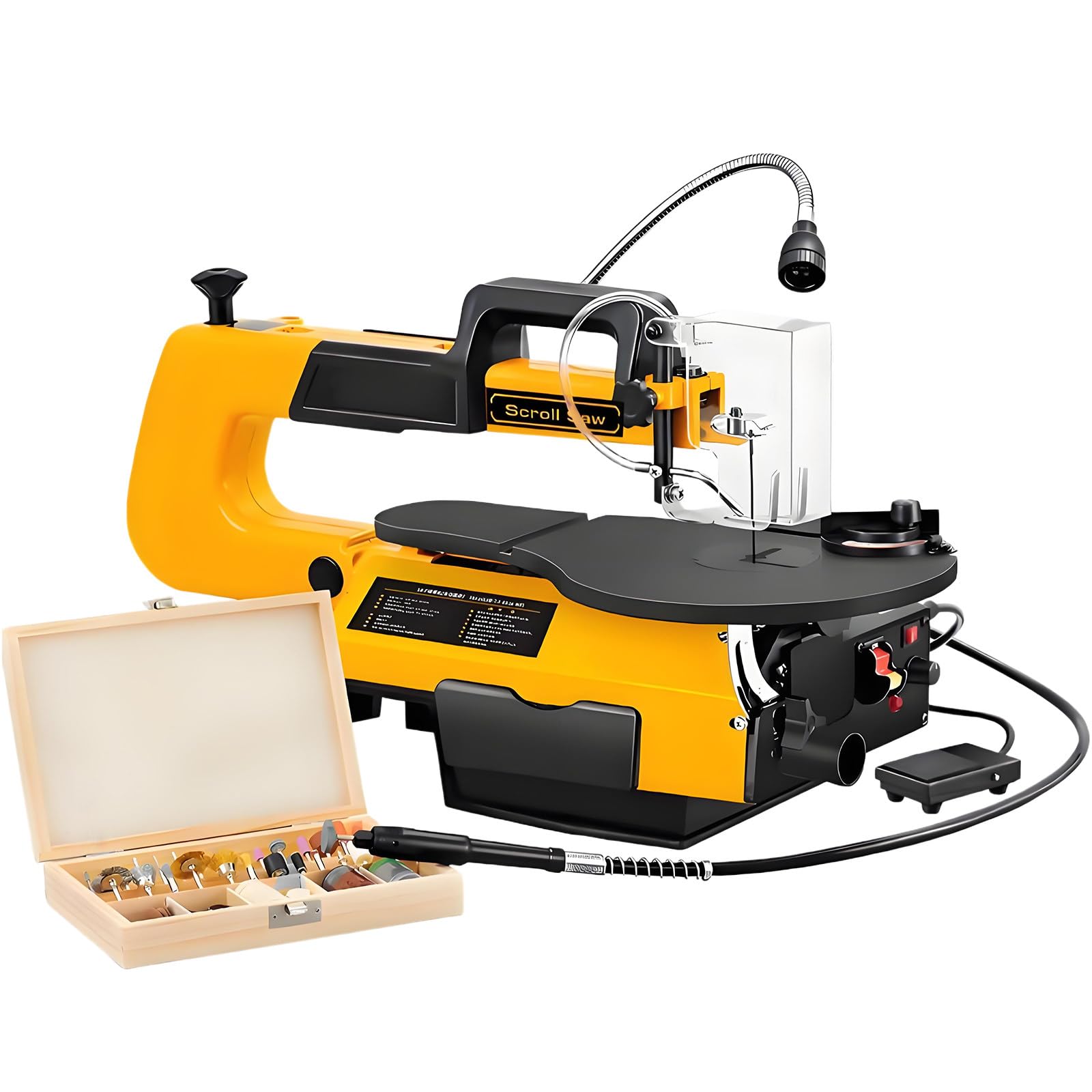 Sega Da Traforo Professionale Da Tavolo Per La Lavorazione Del Legno, Potenza 180 W E Profondità Di Taglio 50 Mm, Velocità Regolabile 550-1600 Giri/Min, Per Piccole Officine Multifunctional