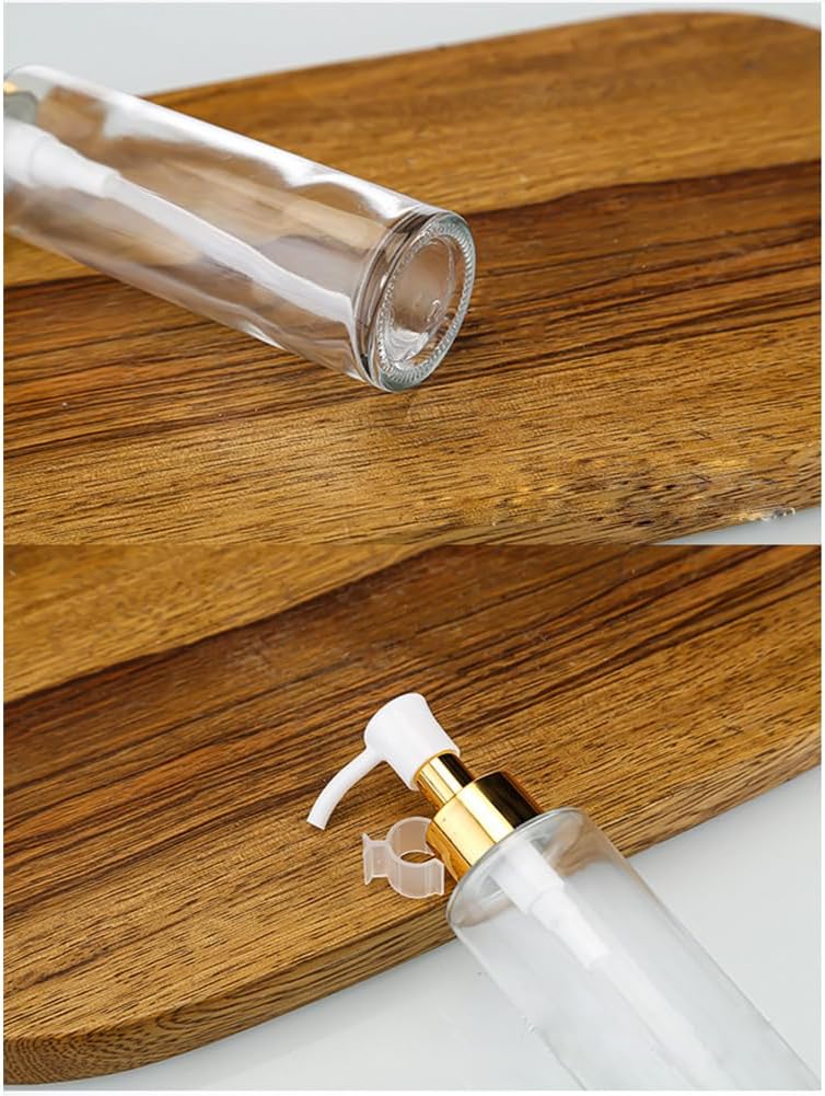 2PCS 120ml/4oz Empty Clear Glass Lotion Pump Press Bottles Soap Dispensers Refillable Cosmetic Makeup Essence Essential Oil Sample Packing Containers Jars - Image 4