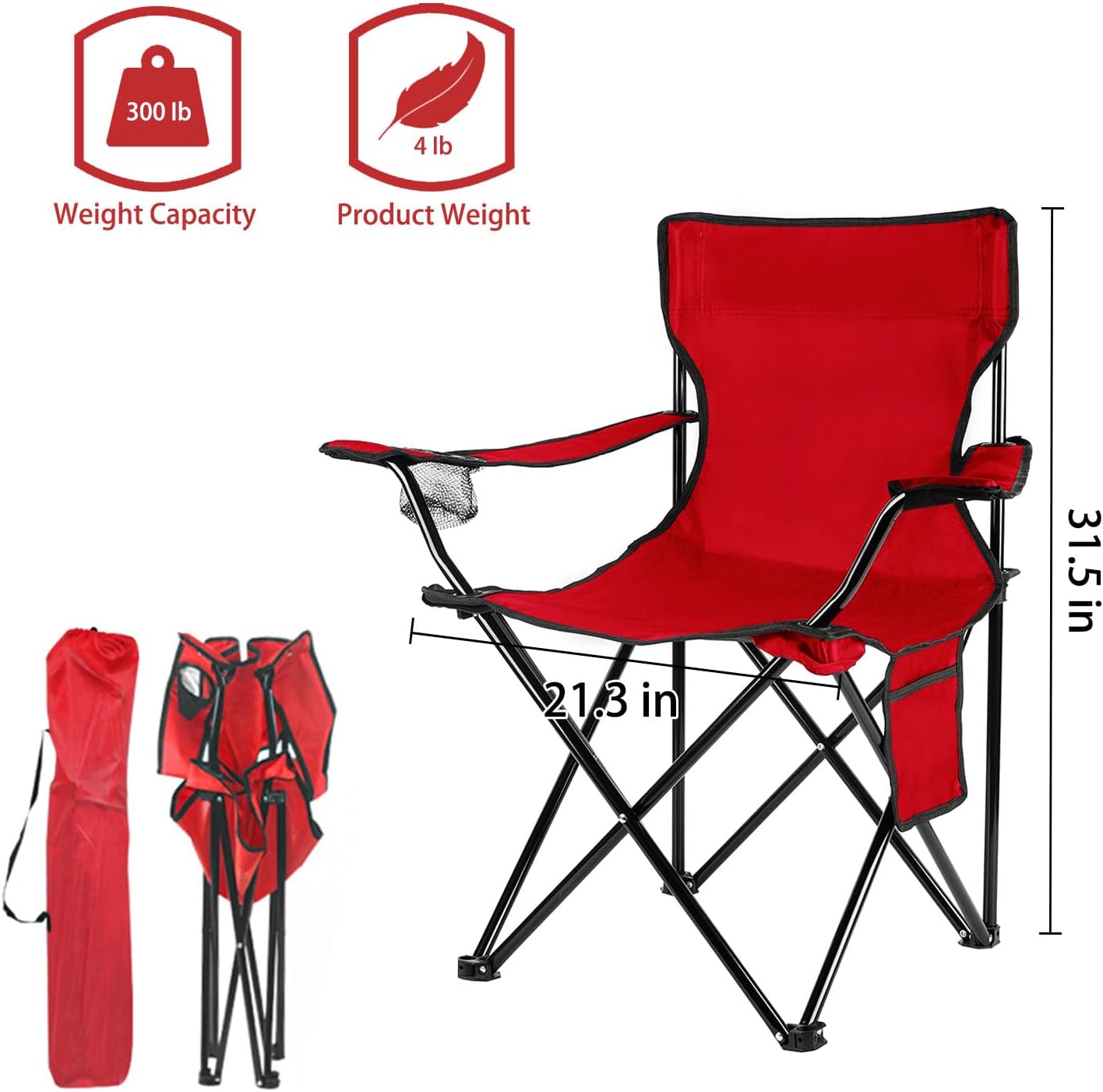 Damei century 4Pack Folding Camping Chairs-Lightweight, Installation-Free, Portable Chair for Beach, Lawn, Outdoor Sports - Image 3
